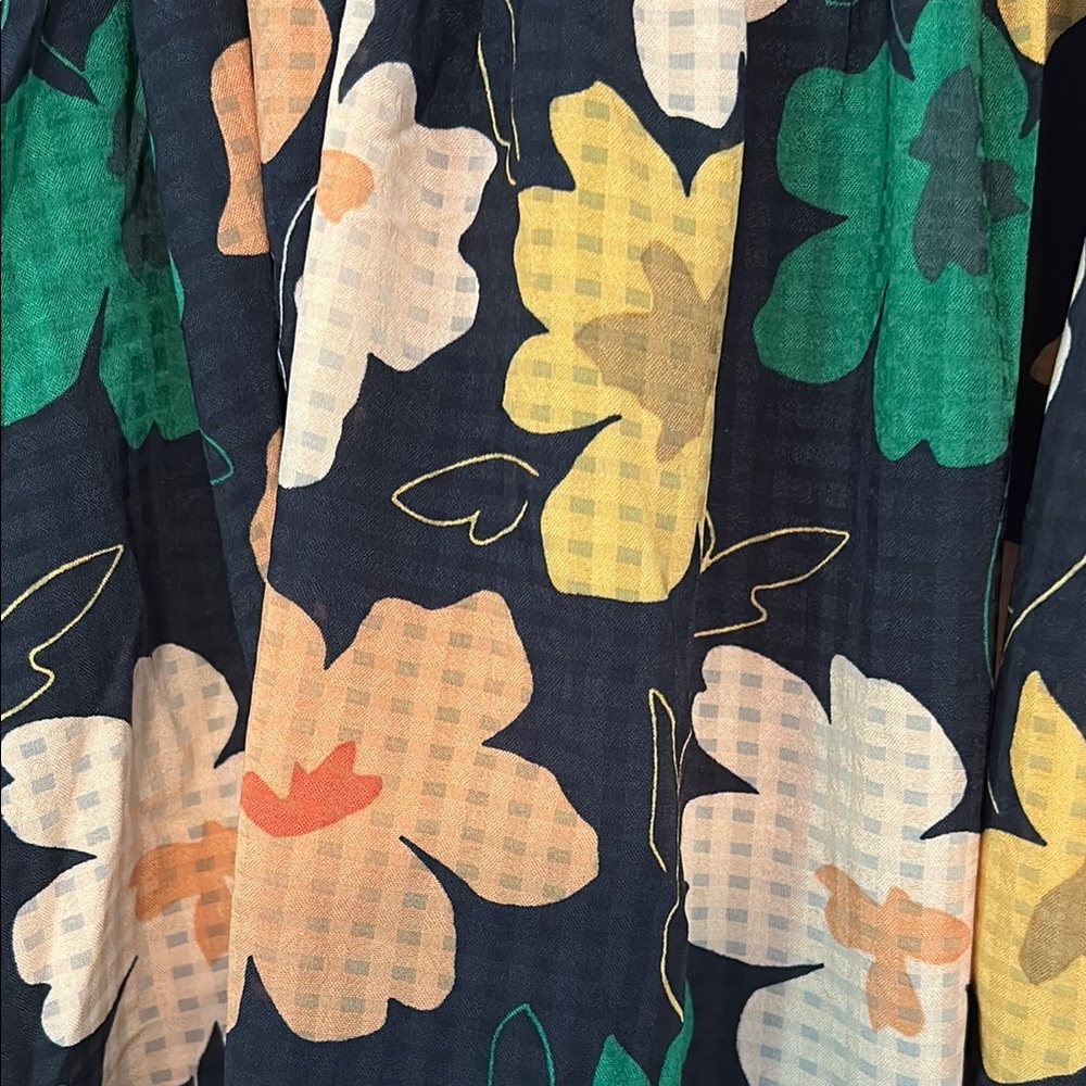 Who What Wear Orange and Green Floral Skirt with Tie Front New 3X - Picture 2 of 8